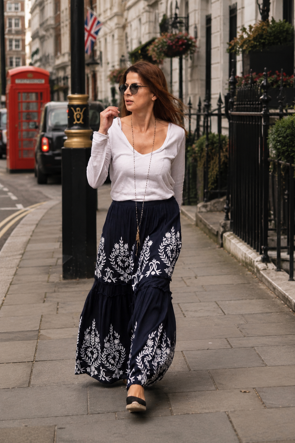 Martina London piece in motion, photographed on the streets of Notting Hill